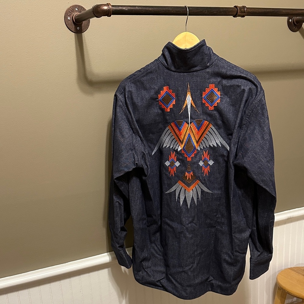 Men's Embroidered Field Jacket - Navy